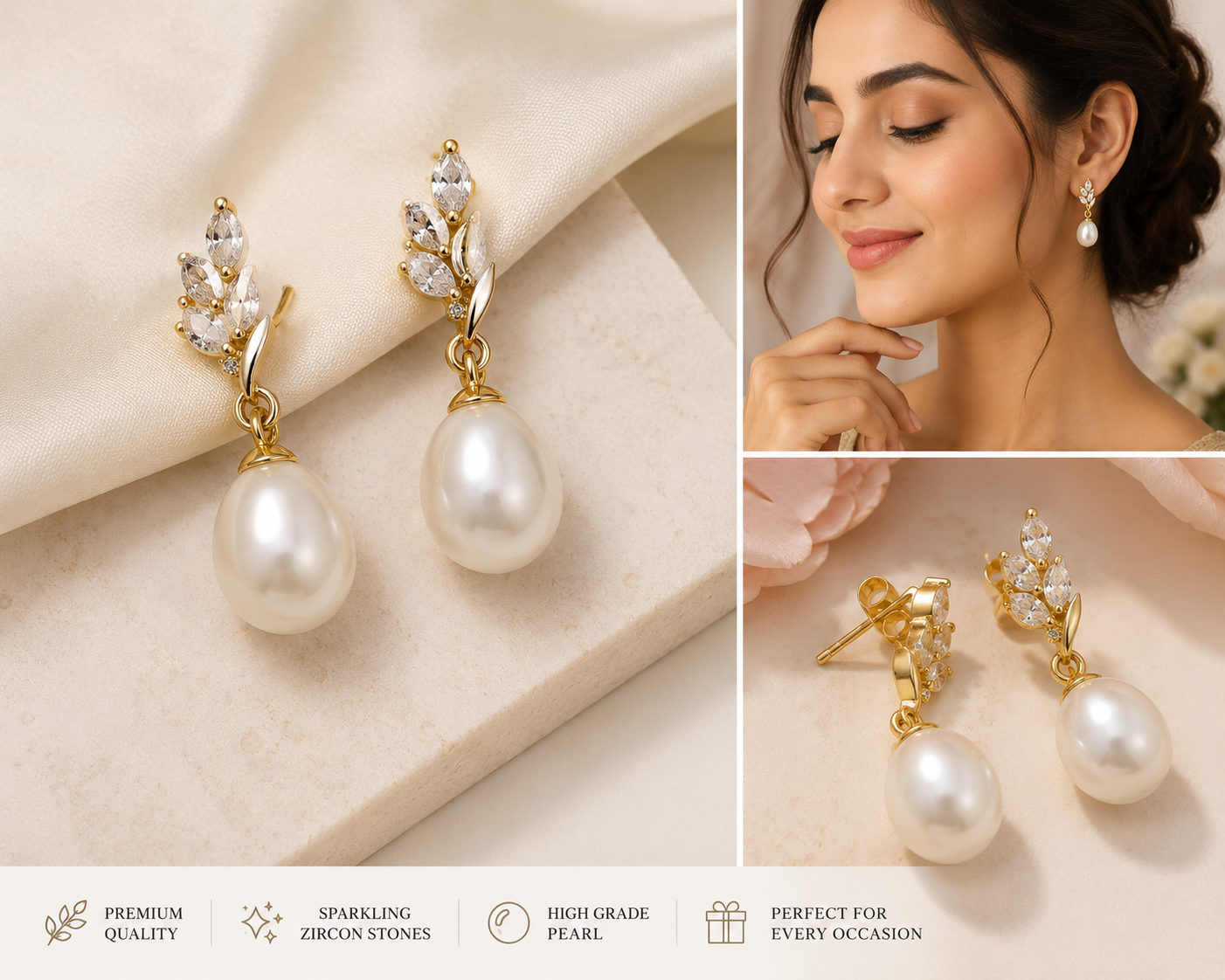 Celeste Pearl Drop Earrings